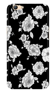 White flowers Black Background Case for Vivo V5/ V5s