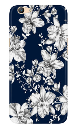 White flowers Blue Background Case for Oppo A57
