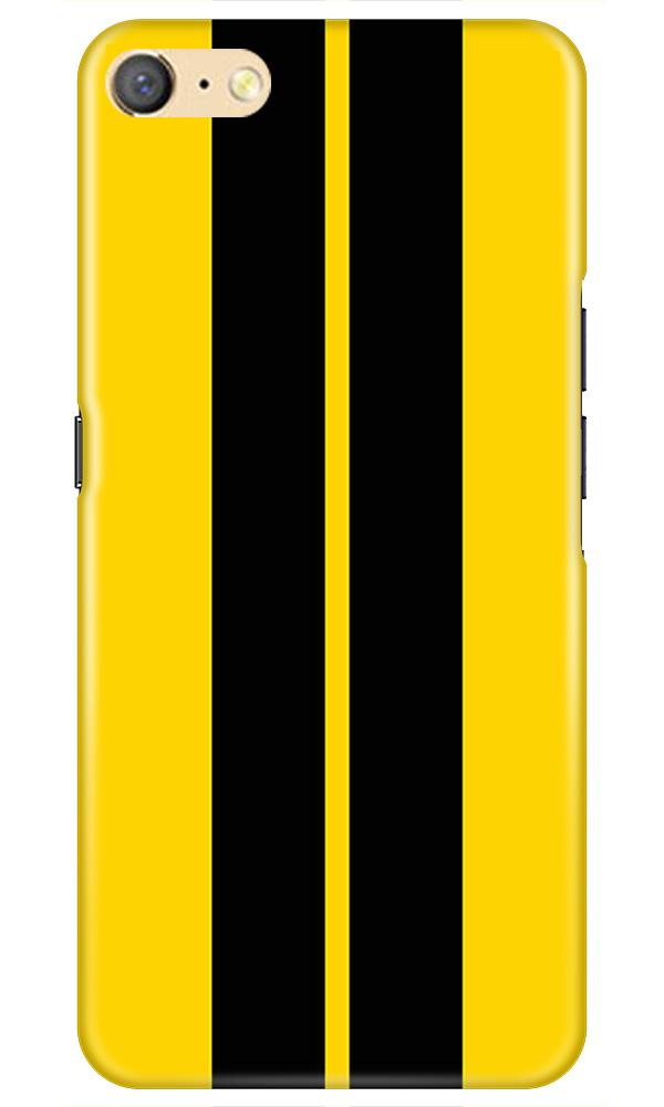 Black Yellow Pattern Mobile Back Case for Oppo F1s  (Design - 377)