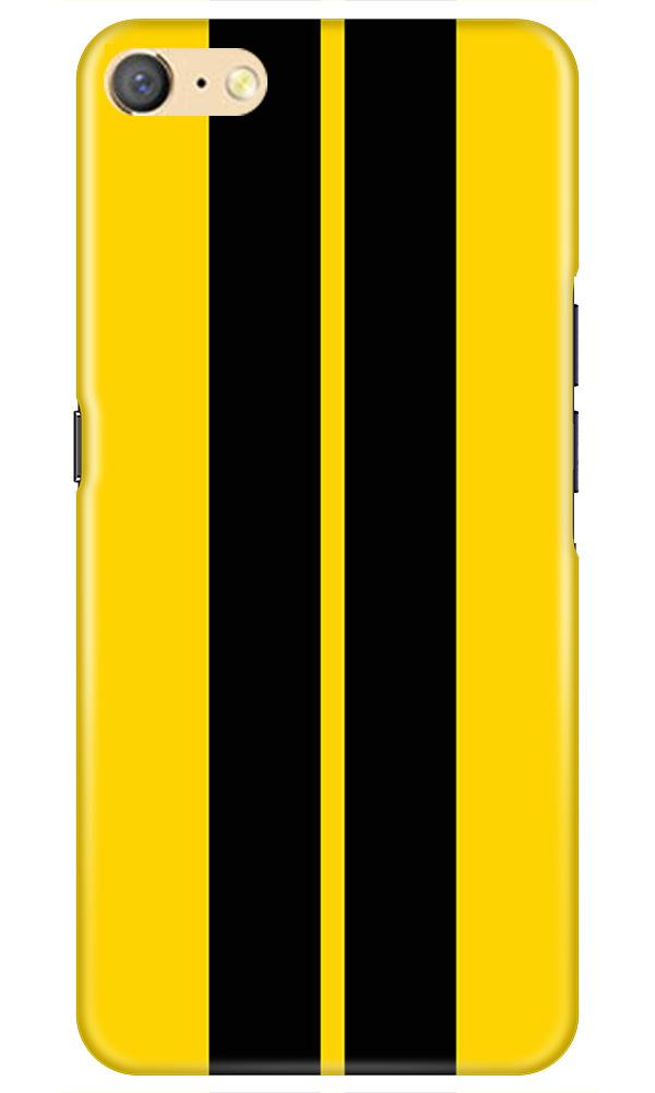 Black Yellow Pattern Mobile Back Case for Oppo F1s  (Design - 377)