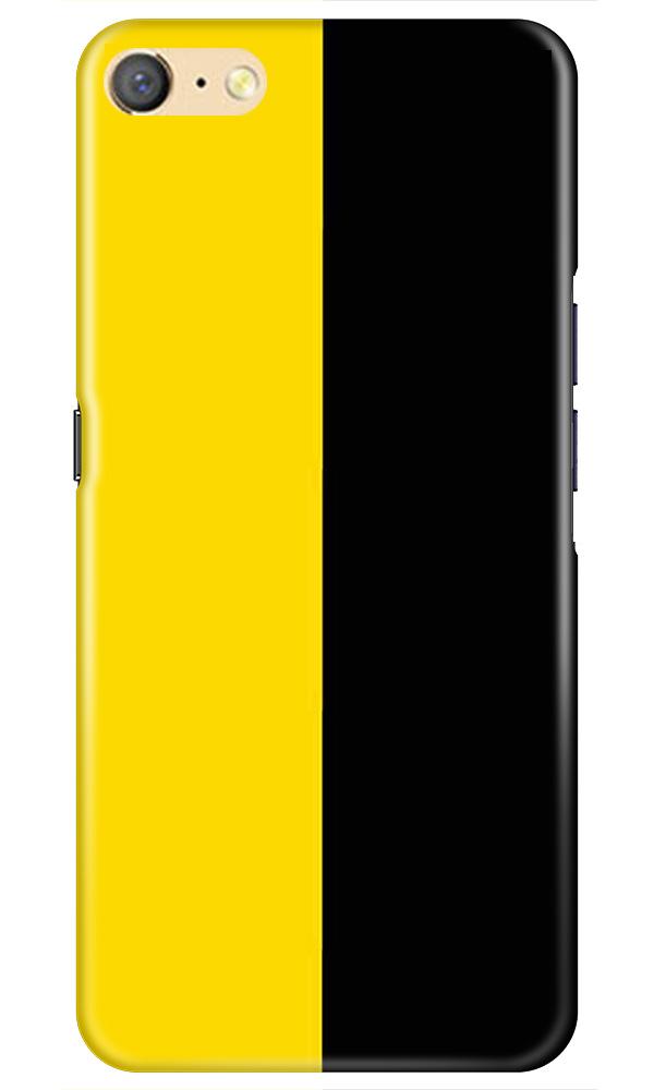 Black Yellow Pattern Mobile Back Case for Oppo F1s  (Design - 397)