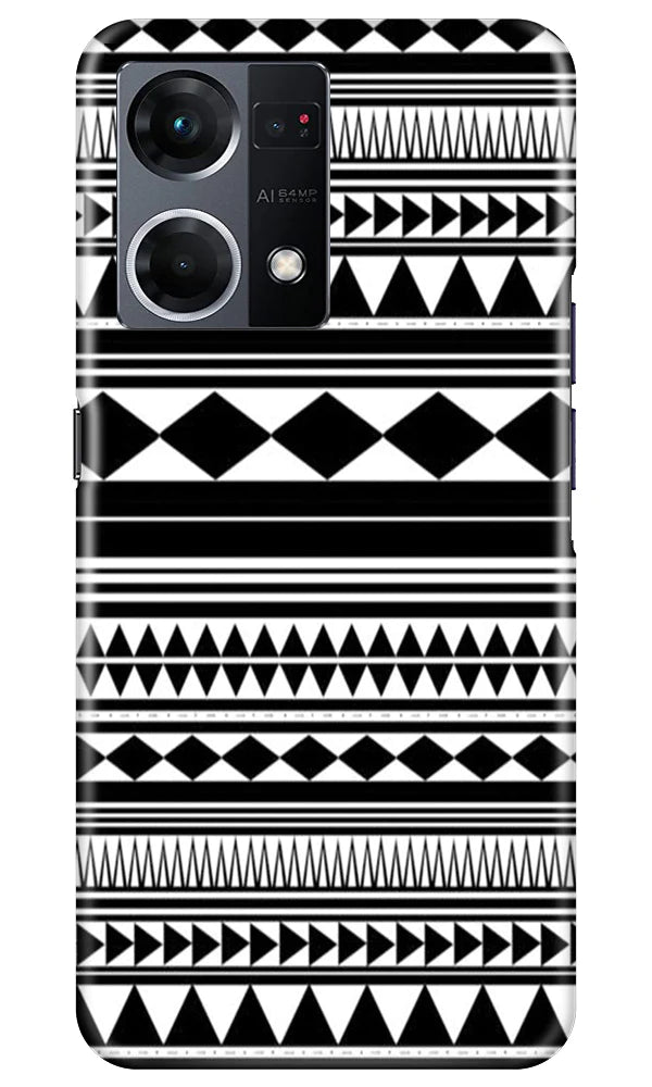 Black white Pattern Case for Oppo F21 Pro 4G