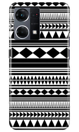 Black white Pattern Case for Oppo F21 Pro 4G