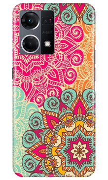 Rangoli art Mobile Back Case for Oppo F21 Pro 4G (Design - 6)