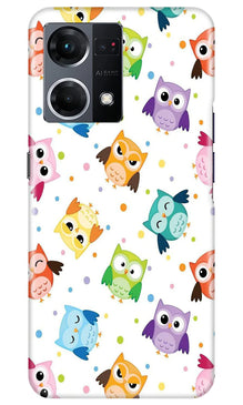Owl Baground Pattern shore Mobile Back Case for Oppo F21 Pro 4G (Design - 13)