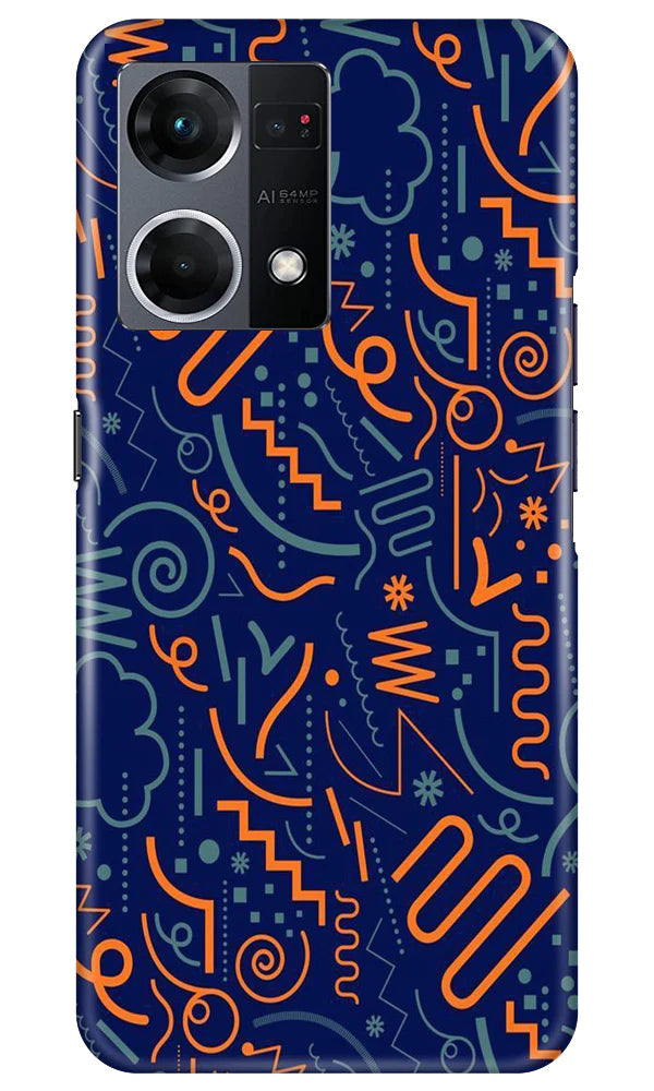 Line Art Baground Case for Oppo F21 Pro 4G