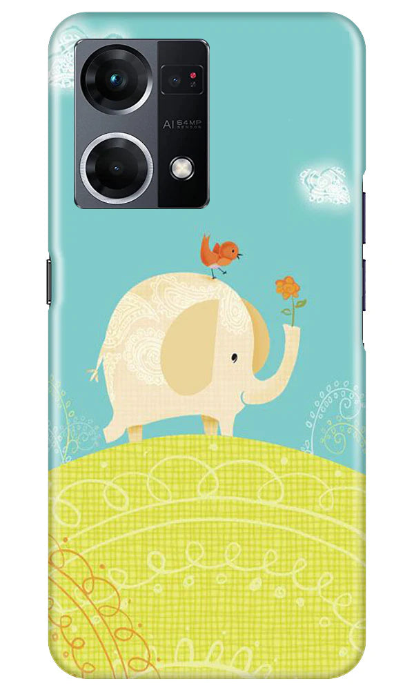 Elephant Painting Case for Oppo F21 Pro 4G