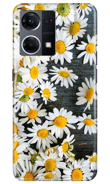 White flowers2 Mobile Back Case for Oppo F21 Pro 4G (Design - 62)