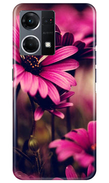Purple Daisy Mobile Back Case for Oppo F21 Pro 4G (Design - 65)