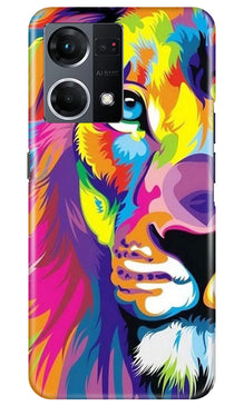 Colorful Lion Mobile Back Case for Oppo F21 Pro 4G  (Design - 110)