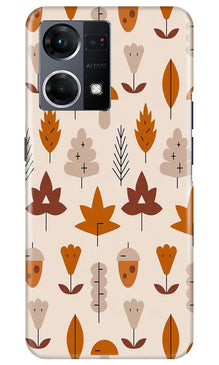 Leaf Pattern Art Mobile Back Case for Oppo F21 Pro 4G  (Design - 132)
