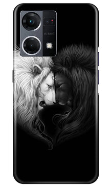 Dark White Lion Mobile Back Case for Oppo F21 Pro 4G  (Design - 140)