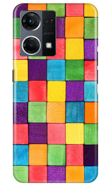 Colorful Square Mobile Back Case for Oppo F21 Pro 4G (Design - 187)
