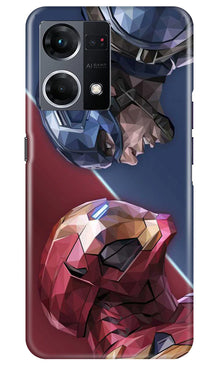 Ironman Captain America Mobile Back Case for Oppo F21 Pro 4G (Design - 214)