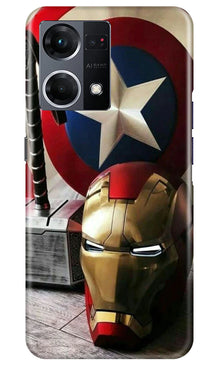 Ironman Captain America Mobile Back Case for Oppo F21 Pro 4G (Design - 223)