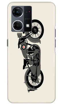 MotorCycle Mobile Back Case for Oppo F21 Pro 4G (Design - 228)