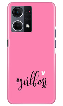 Girl Boss Pink Mobile Back Case for Oppo F21 Pro 4G (Design - 238)