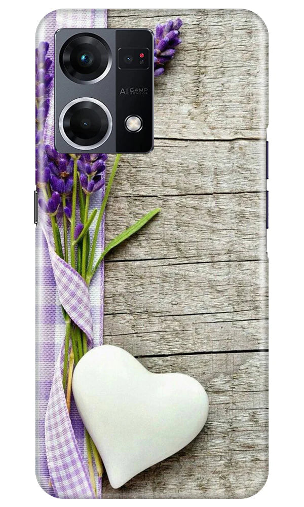 White Heart Case for Oppo F21 Pro 4G (Design No. 260)