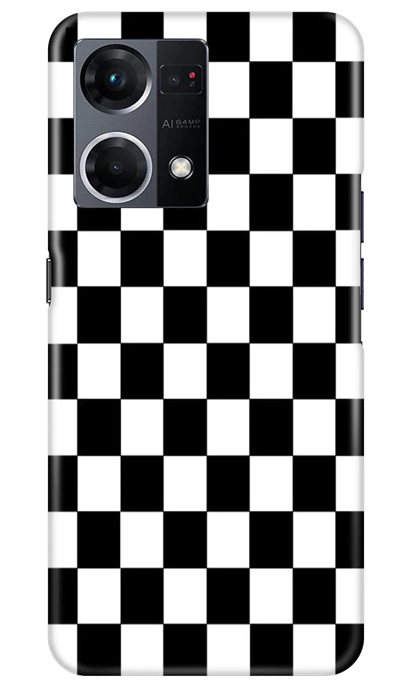 Black White Boxes Mobile Back Case for Oppo F21 Pro 4G (Design - 331)