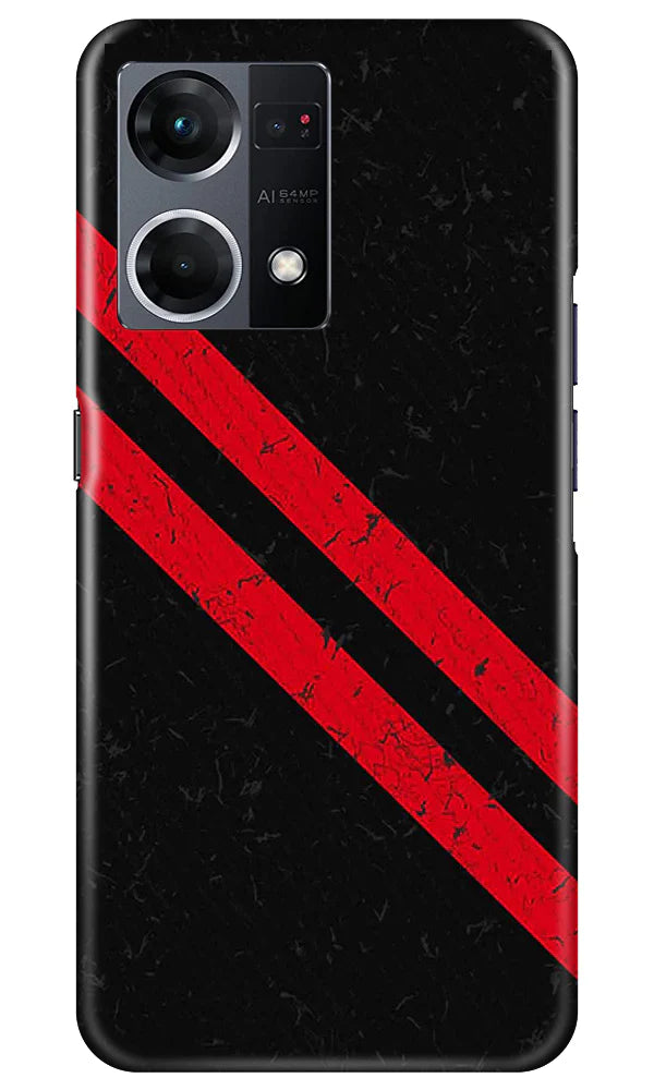 Black Red Pattern Mobile Back Case for Oppo F21 Pro 4G (Design - 332)