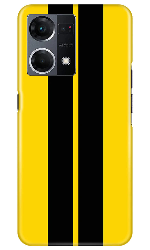 Black Yellow Pattern Mobile Back Case for Oppo F21 Pro 4G (Design - 336)
