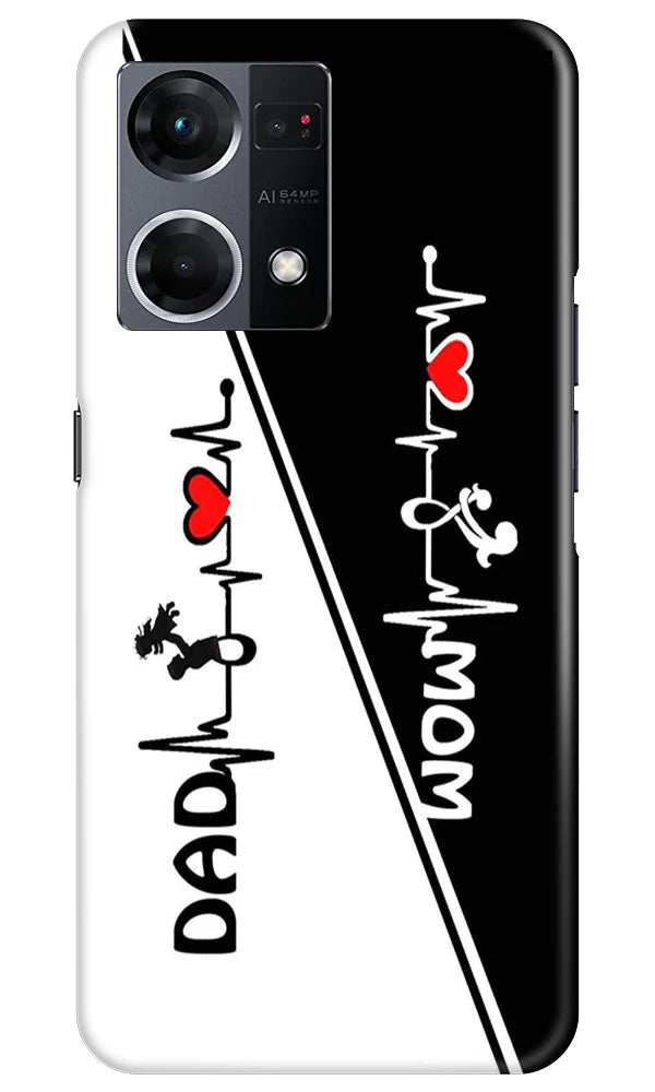 Love Mom Dad Mobile Back Case for Oppo F21 Pro 4G (Design - 344)