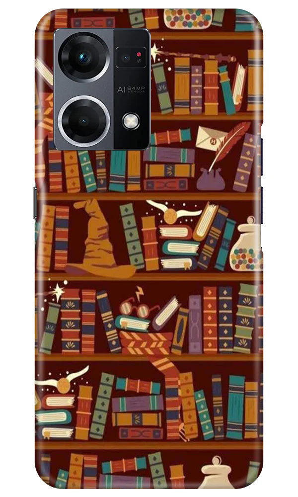 Book Shelf Mobile Back Case for Oppo F21 Pro 4G (Design - 348)