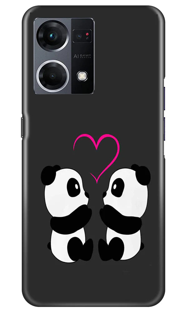 Panda Love Mobile Back Case for Oppo F21 Pro 4G (Design - 355)