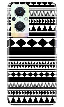 Black white Pattern Mobile Back Case for Oppo F21 Pro 5G (Design - 5)