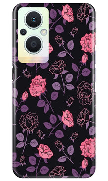 Rose Black Background Mobile Back Case for Oppo F21 Pro 5G (Design - 27)