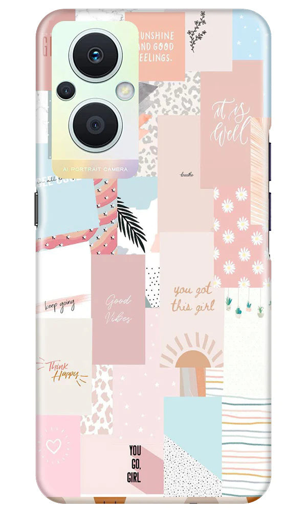 Shinny Blue Background Case for Oppo F21 Pro 5G