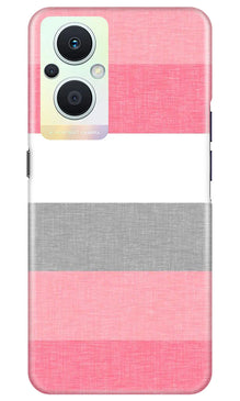 Pink white pattern Mobile Back Case for Oppo F21 Pro 5G (Design - 55)