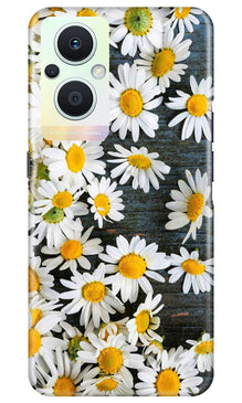 White flowers2 Mobile Back Case for Oppo F21 Pro 5G (Design - 62)