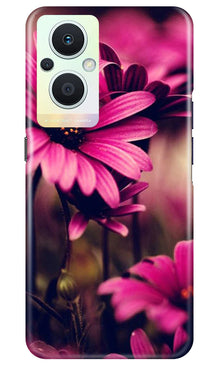 Purple Daisy Mobile Back Case for Oppo F21 Pro 5G (Design - 65)