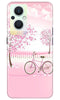 Pink Flowers Cycle Case for Oppo F21 Pro 5G  (Design - 102)