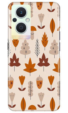 Leaf Pattern Art Mobile Back Case for Oppo F21 Pro 5G  (Design - 132)