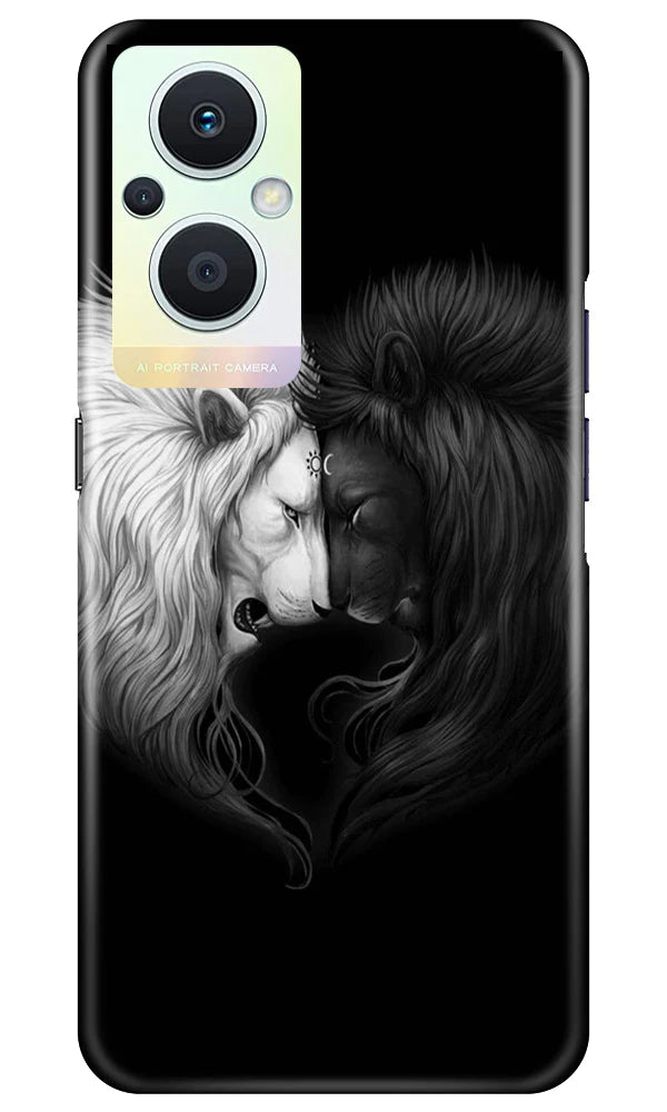 Dark White Lion Case for Oppo F21 Pro 5G  (Design - 140)