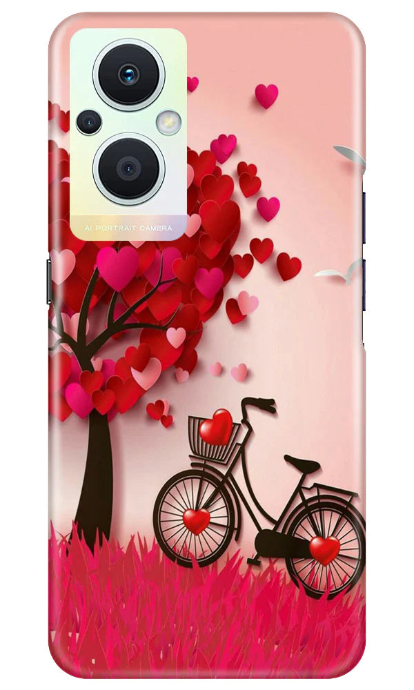Red Heart Cycle Case for Oppo F21 Pro 5G (Design No. 191)