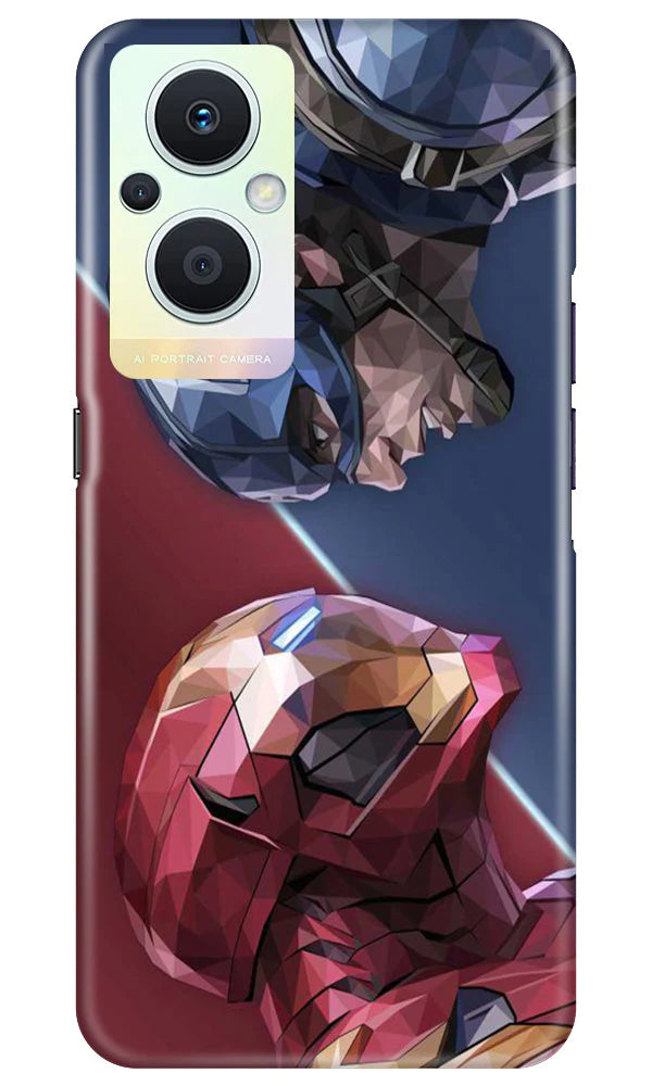 Ironman Captain America Case for Oppo F21 Pro 5G (Design No. 214)
