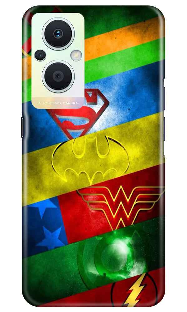 Superheros Logo Case for Oppo F21 Pro 5G (Design No. 220)