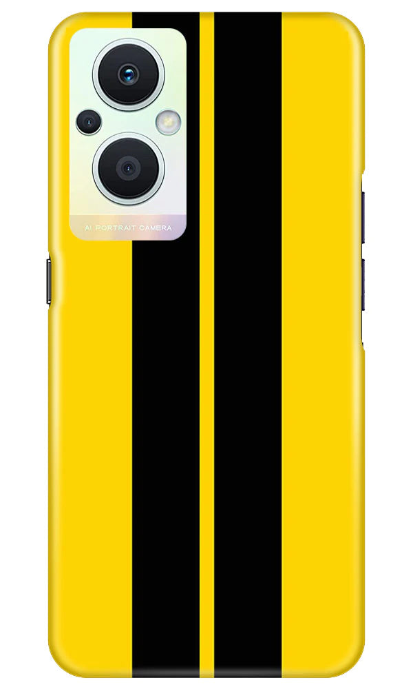 Black Yellow Pattern Mobile Back Case for Oppo F21 Pro 5G (Design - 336)