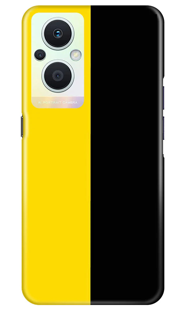 Black Yellow Pattern Mobile Back Case for Oppo F21 Pro 5G (Design - 354)
