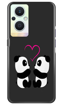 Panda Love Mobile Back Case for Oppo F21 Pro 5G (Design - 355)