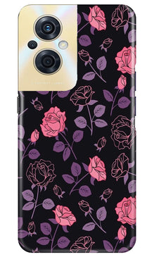 Rose Black Background Mobile Back Case for Oppo F21s Pro 5G (Design - 27)