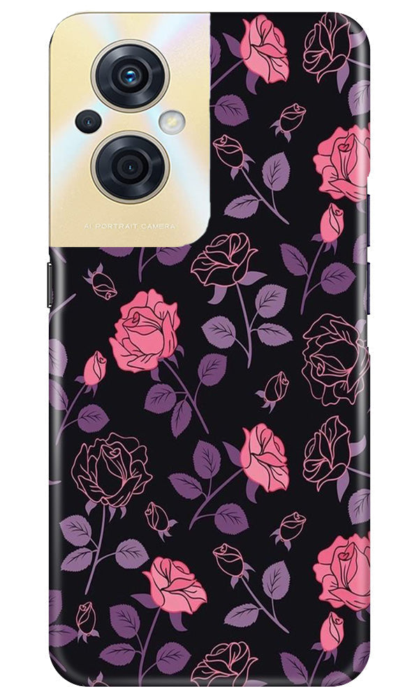 Rose Black Background Case for Oppo F21s Pro 5G