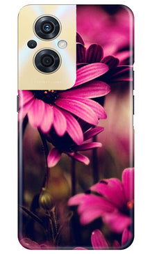 Purple Daisy Mobile Back Case for Oppo F21s Pro 5G (Design - 65)