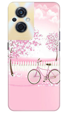 Pink Flowers Cycle Mobile Back Case for Oppo F21s Pro 5G  (Design - 102)
