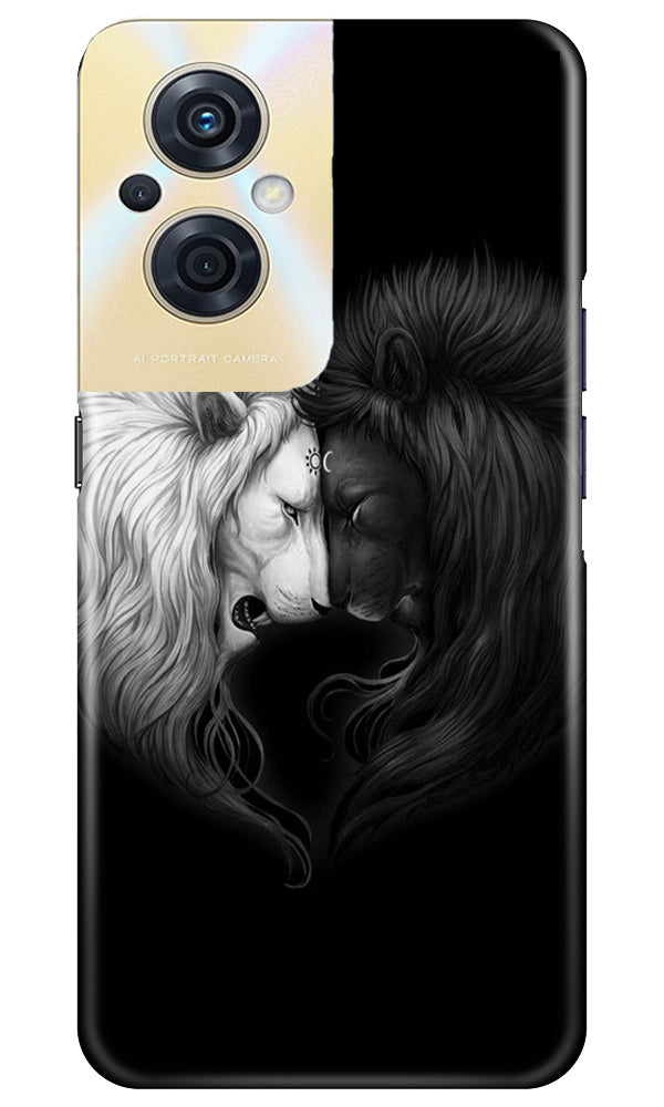 Dark White Lion Case for Oppo F21s Pro 5G(Design - 140)