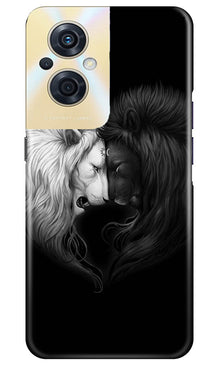 Dark White Lion Mobile Back Case for Oppo F21s Pro 5G  (Design - 140)