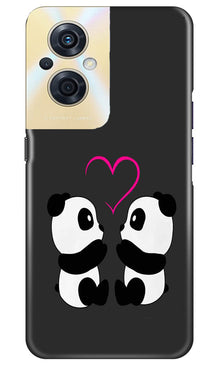 Panda Love Mobile Back Case for Oppo F21s Pro 5G (Design - 355)